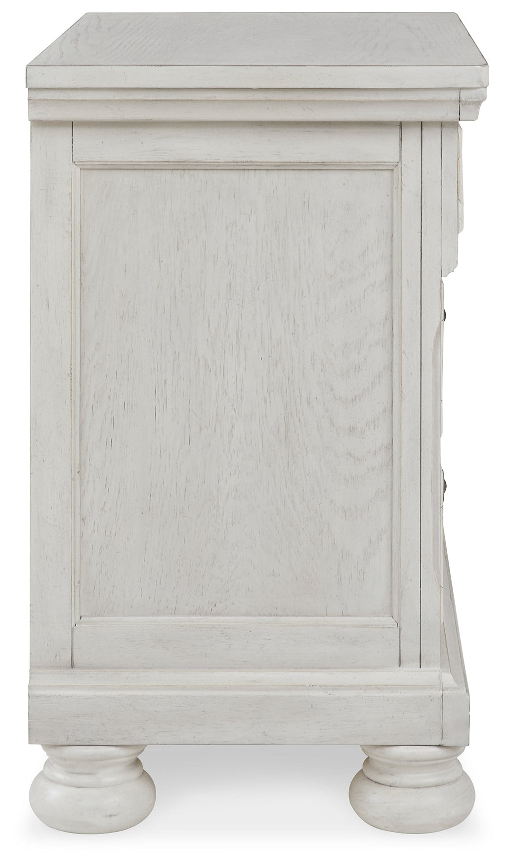 Robbinsdale Twin Sleigh Storage Bed, Dresser and Nightstand, Antique White