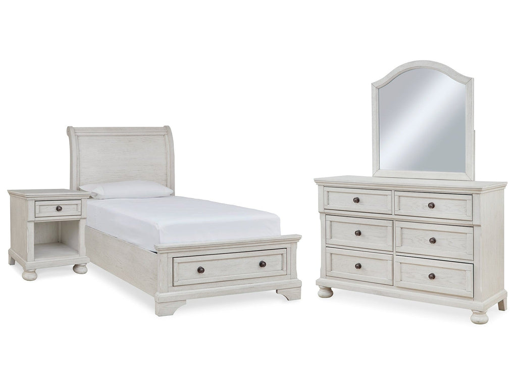 Robbinsdale Twin Storage Bedroom Set, Antique White