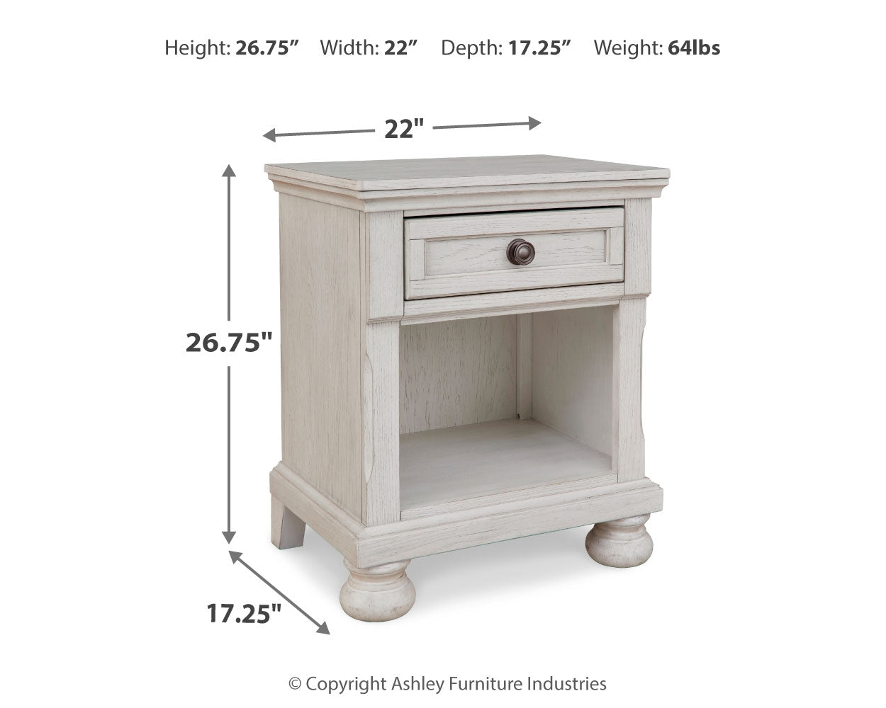 Robbinsdale Twin Storage Bedroom Set, Antique White