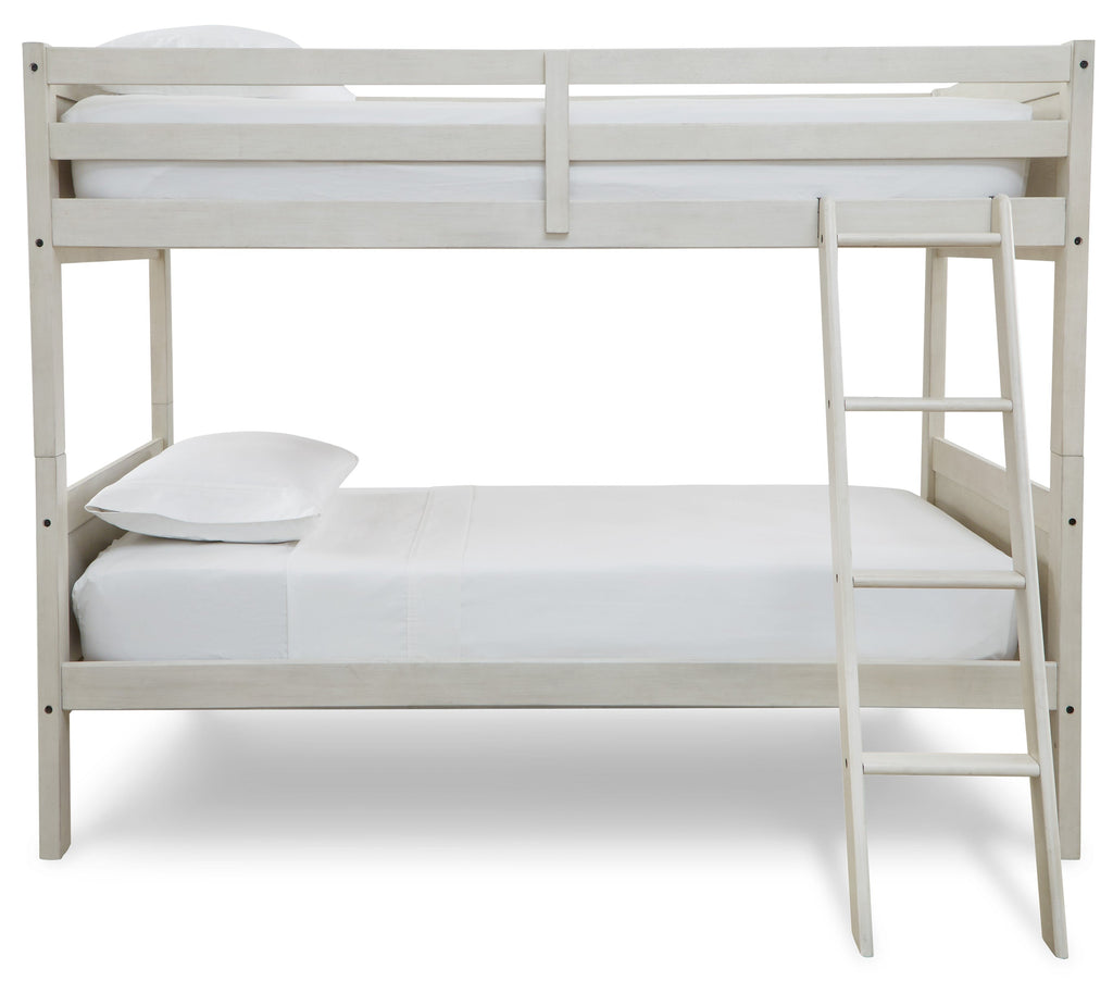 Robbinsdale Antique White Twin/Twin Bunk Bed w/ Ladder