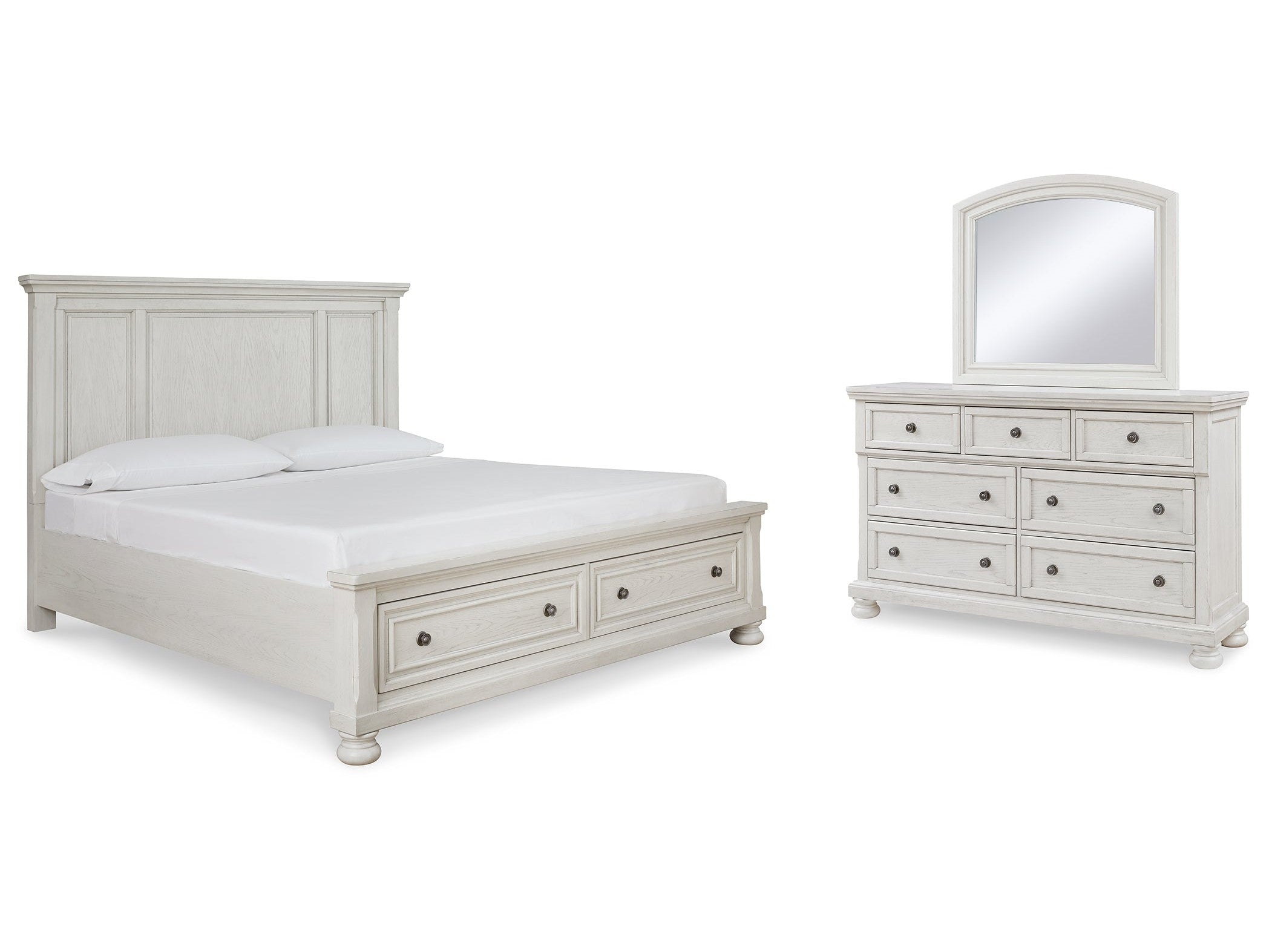Robbinsdale King Panel Storage Bedroom Set, White