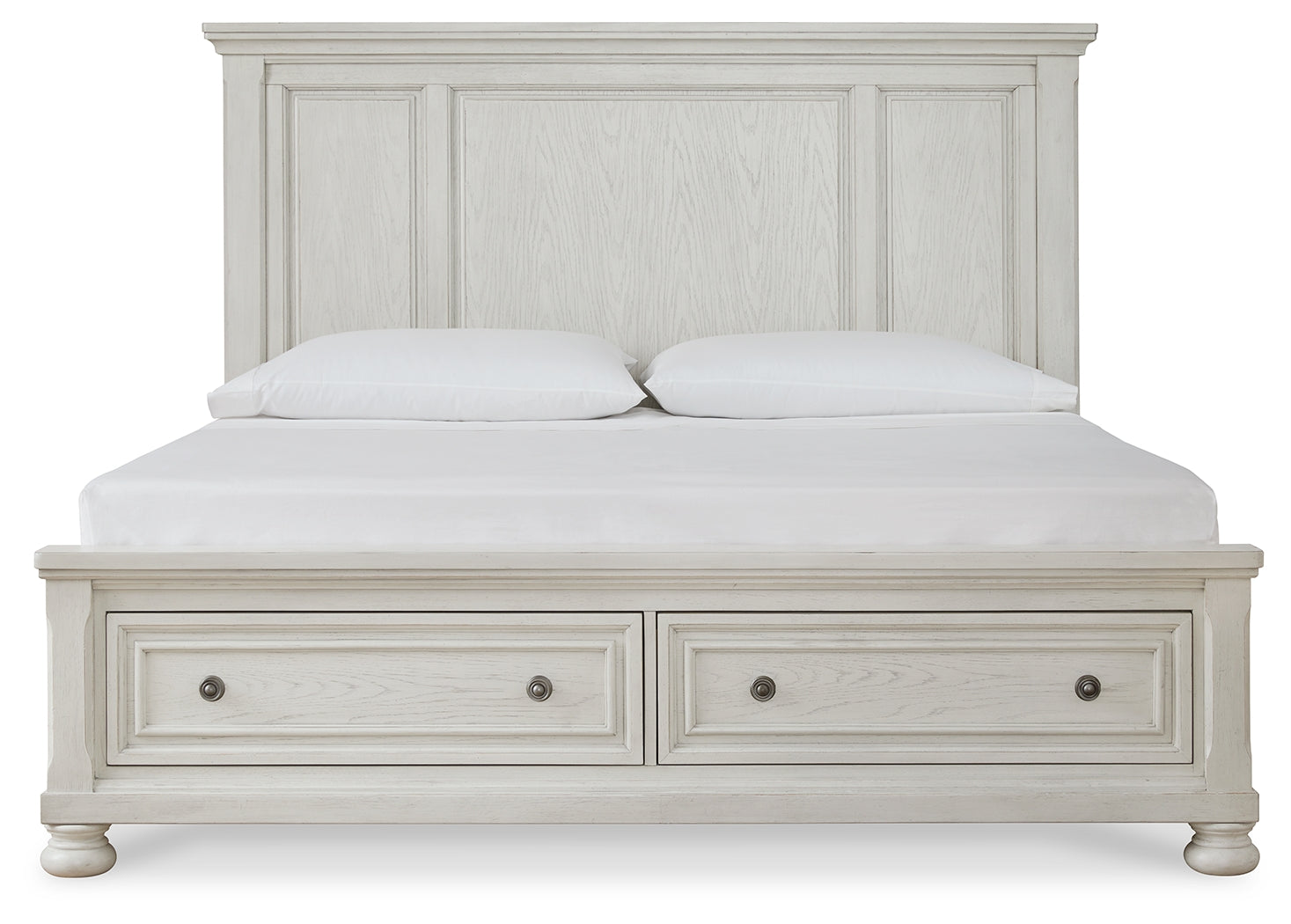 Robbinsdale King Panel Storage Bedroom Set, White