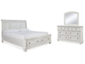 Robbinsdale King Sleigh Storage Bedroom Set, White