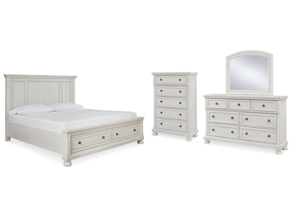 Robbinsdale Queen Panel Storage Bedroom Set, White