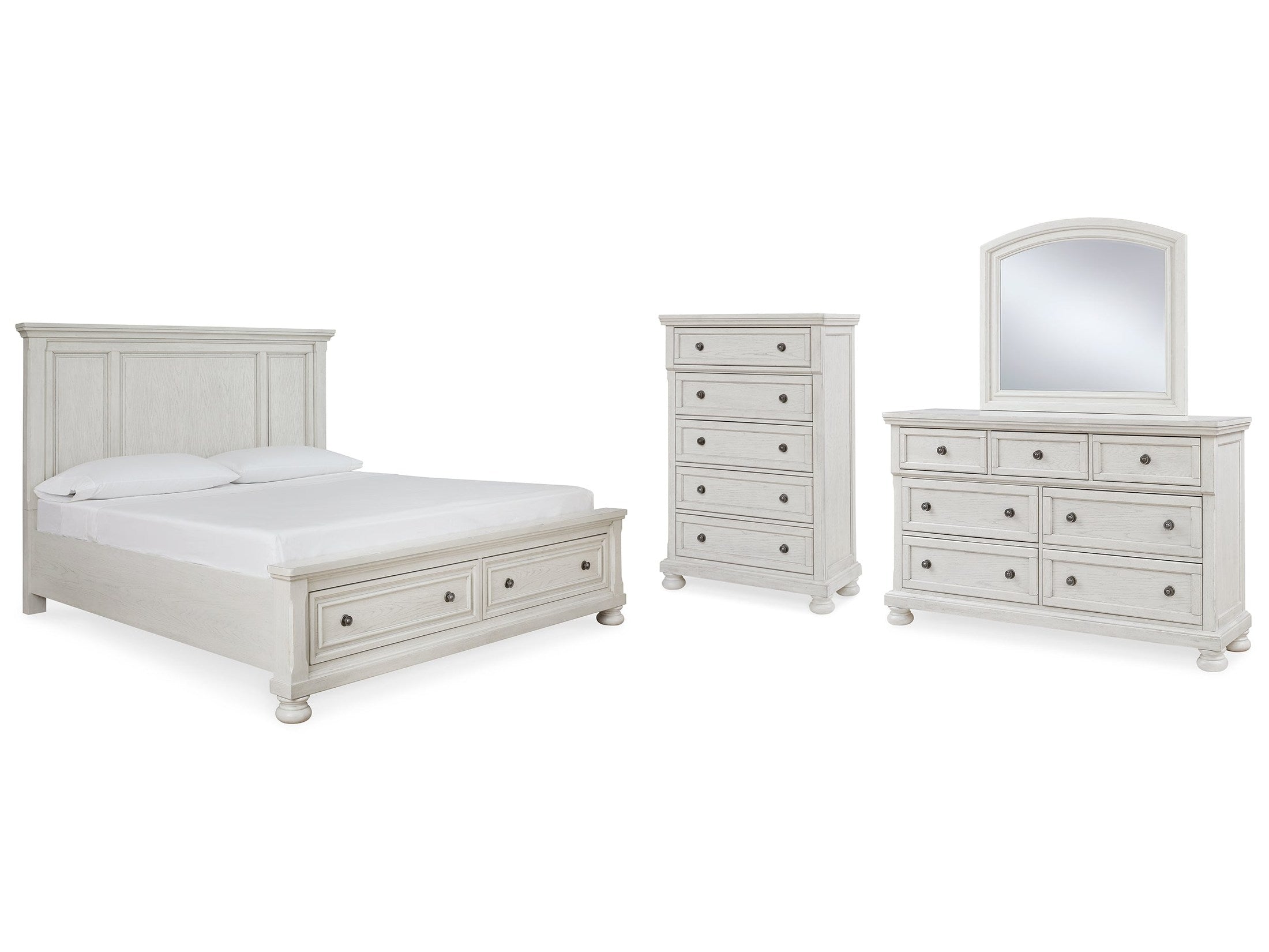 Robbinsdale Queen Panel Storage Bedroom Set, White