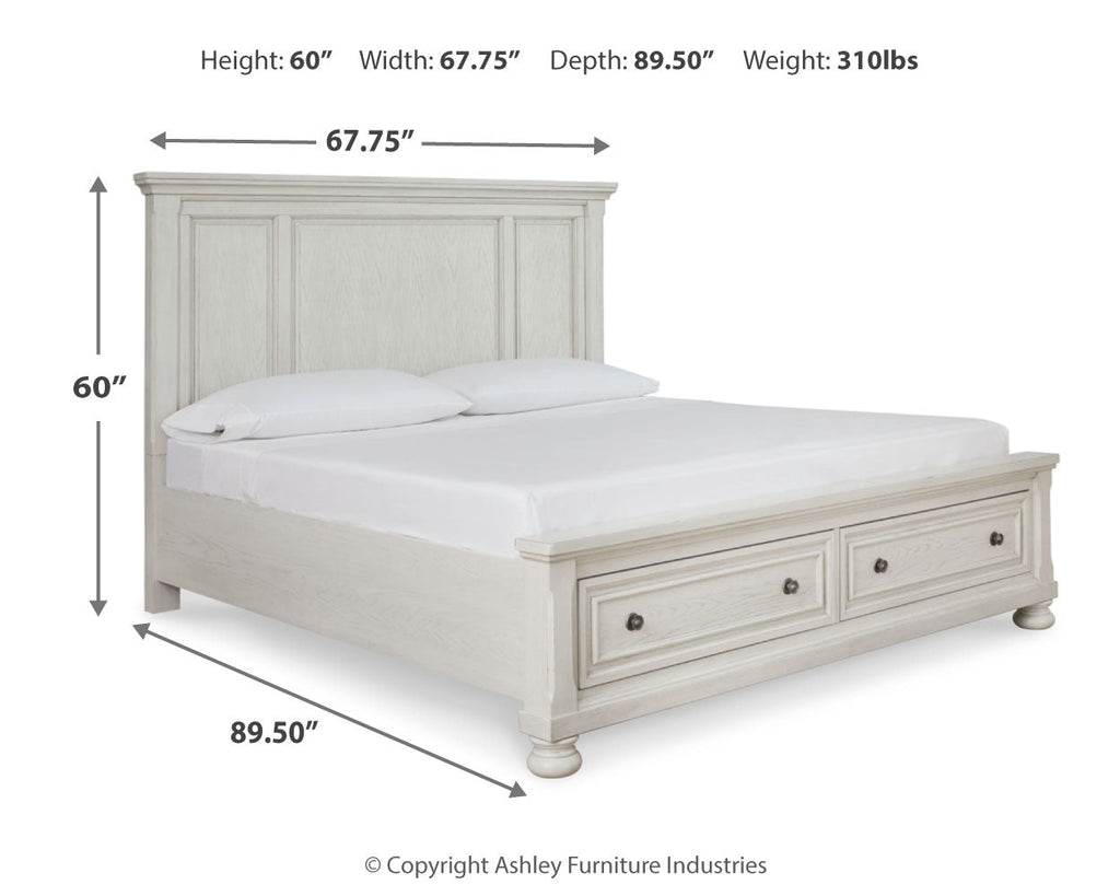 Robbinsdale Queen Panel Storage Bedroom Set, White