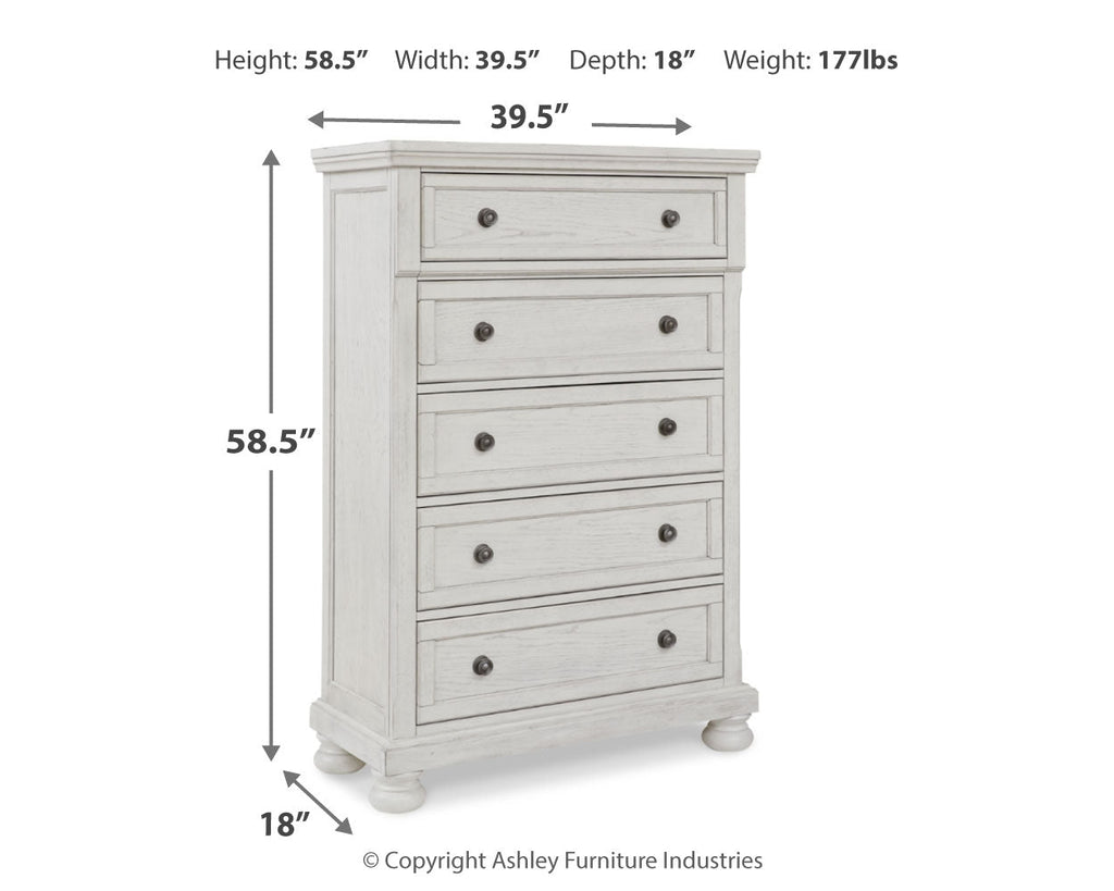 Robbinsdale Queen Panel Storage Bedroom Set, White