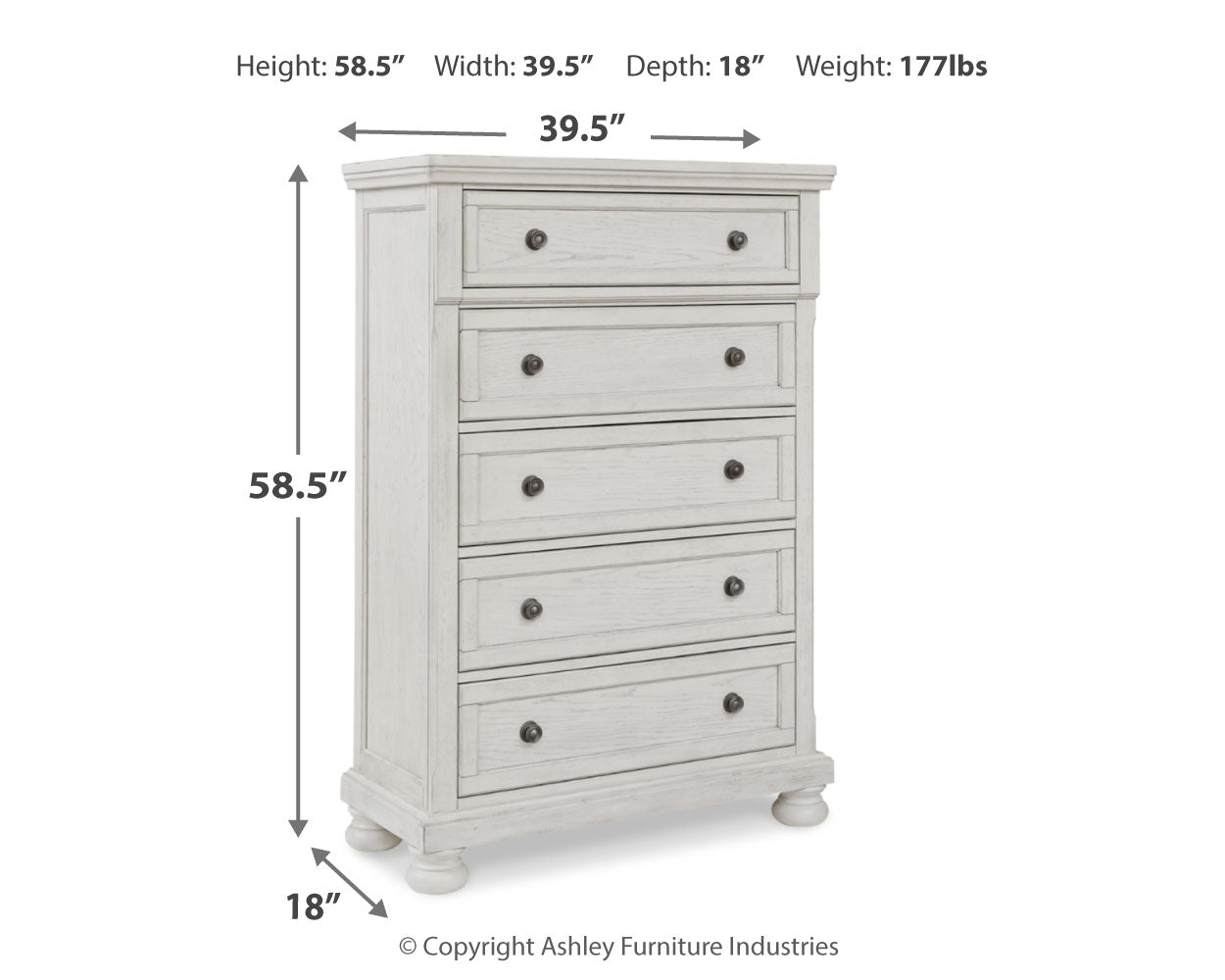 Robbinsdale Queen Panel Storage Bedroom Set, White