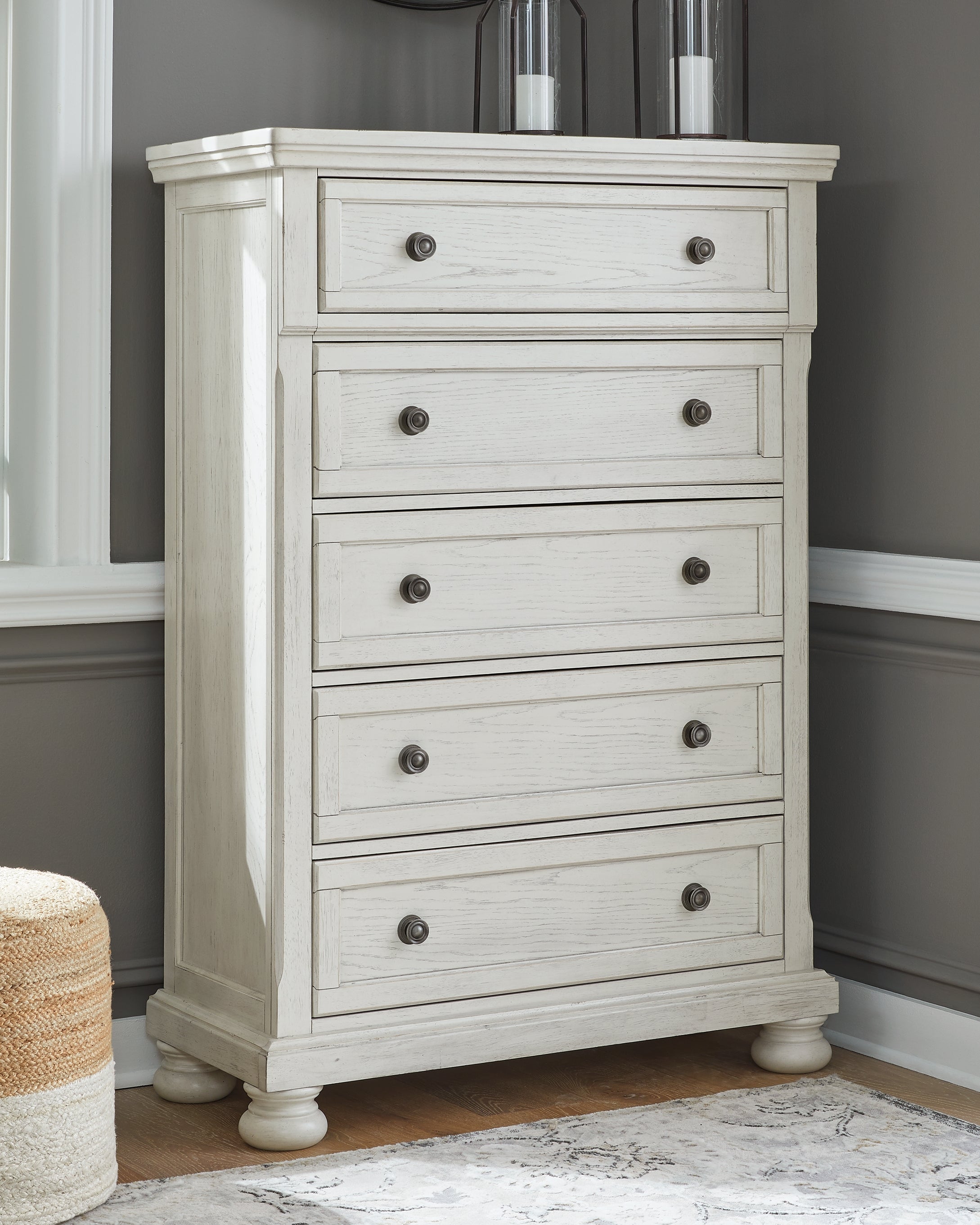 Robbinsdale Queen Panel Storage Bedroom Set, White