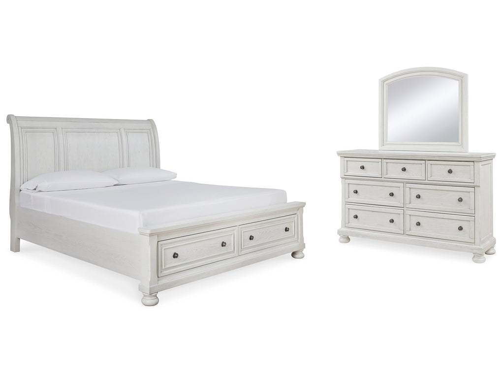 Robbinsdale Queen Sleigh Storage Bedroom Set, White