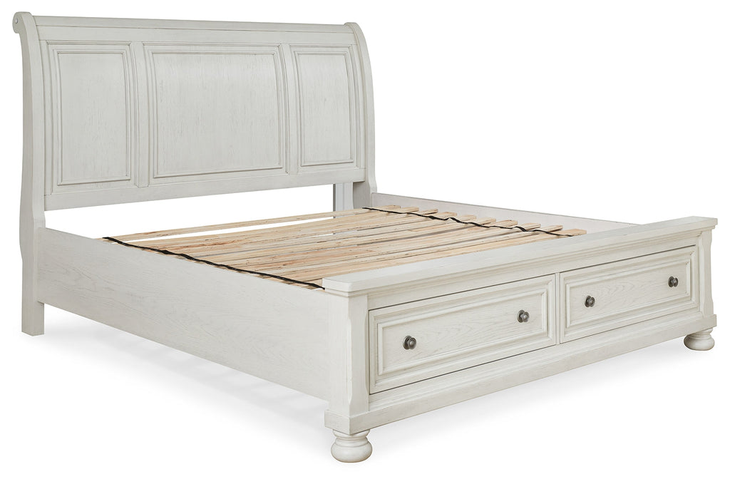 Robbinsdale Queen Sleigh Storage Bedroom Set, White