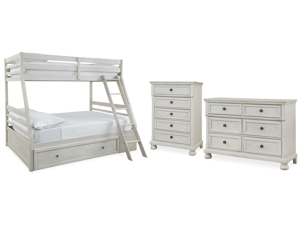 Robbinsdale Twin over Full Bunk Bedroom Set, White