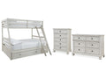 Robbinsdale Twin over Full Bunk Bedroom Set, White