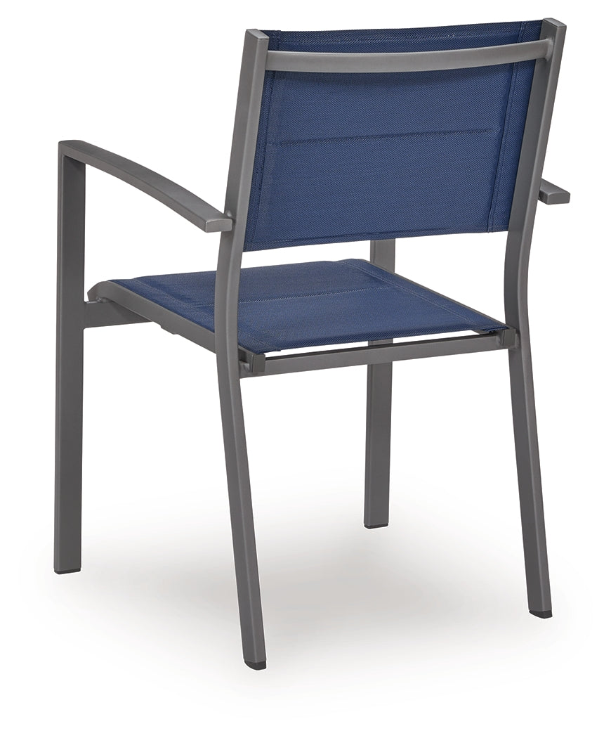 Rocky Creek Blue/Gray Sling Arm Chair (Set of 4)
