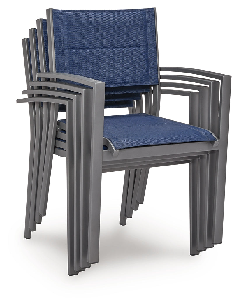 Rocky Creek Blue/Gray Sling Arm Chair (Set of 4)