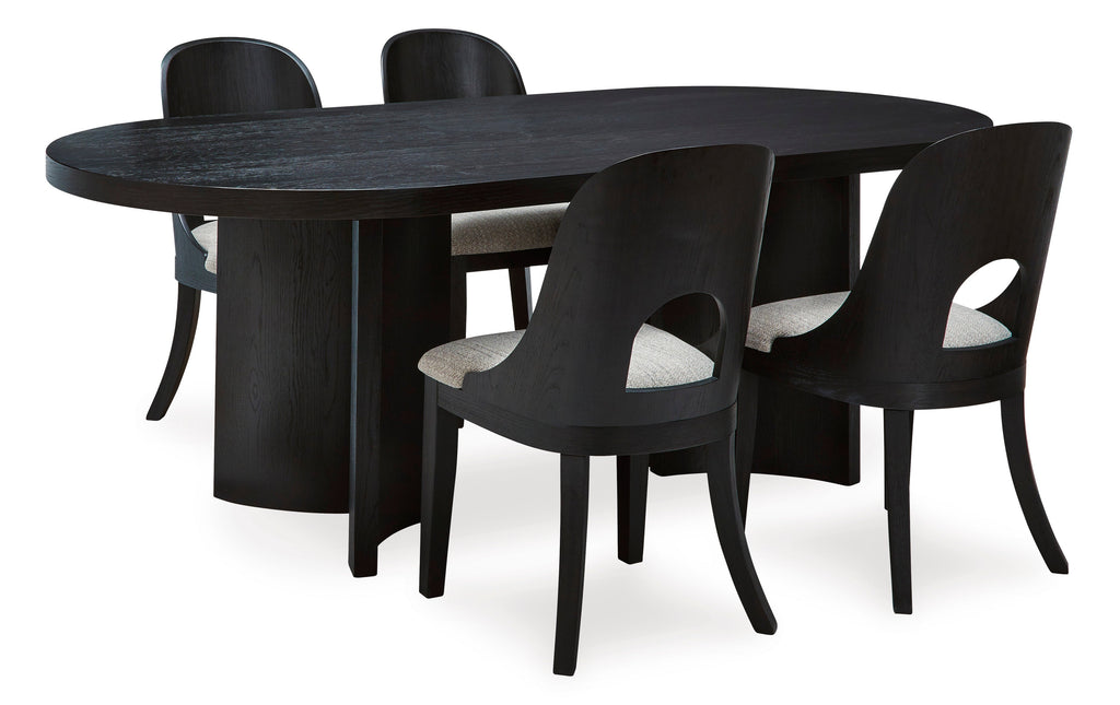 Rowanbeck Black Dining Room Set / 5pc