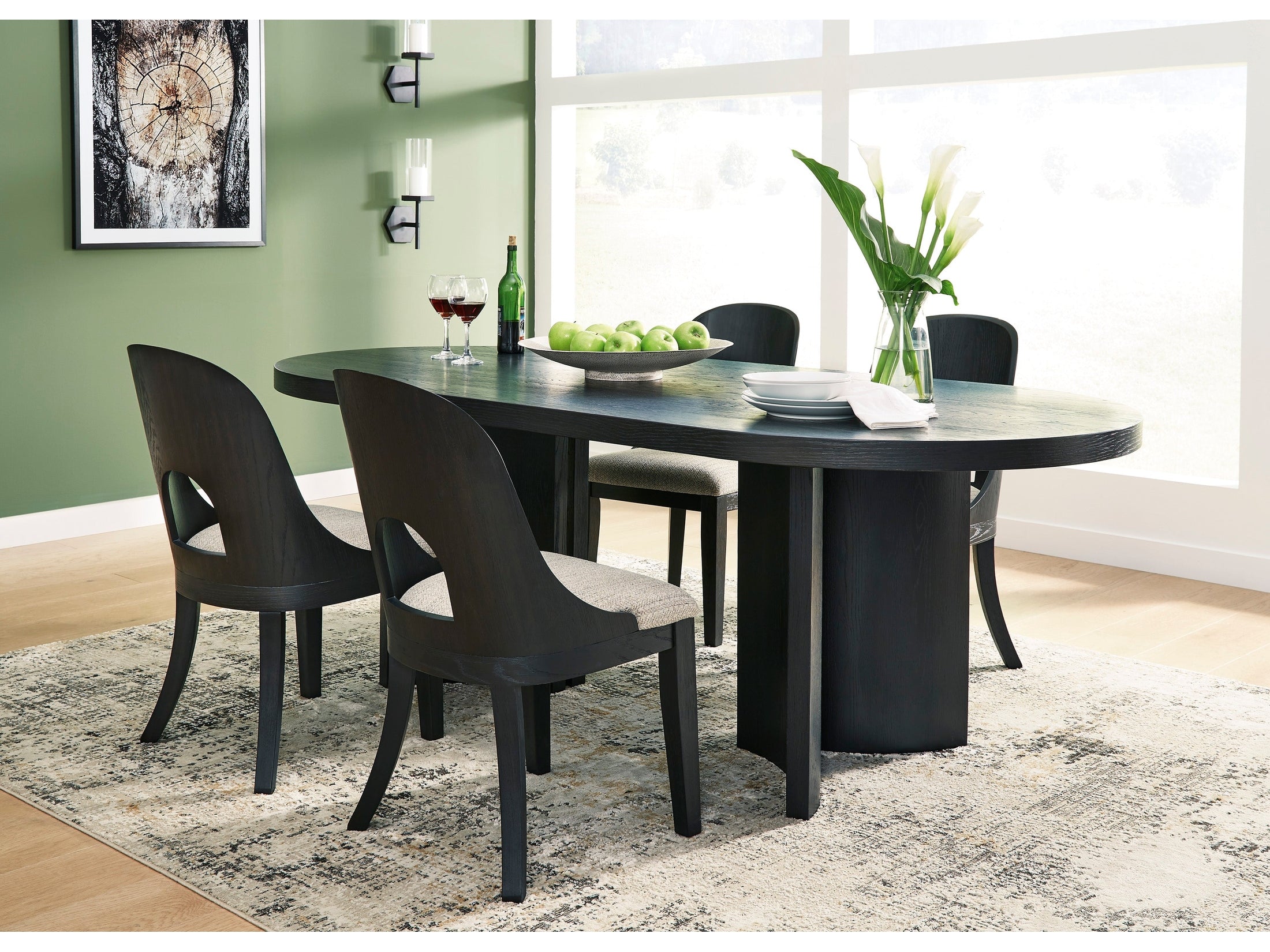 Rowanbeck Black Dining Room Set / 5pc