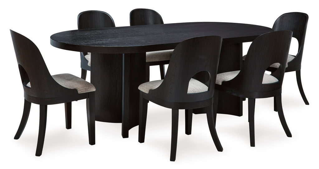 Rowanbeck Black Dining Room Set / 7pc