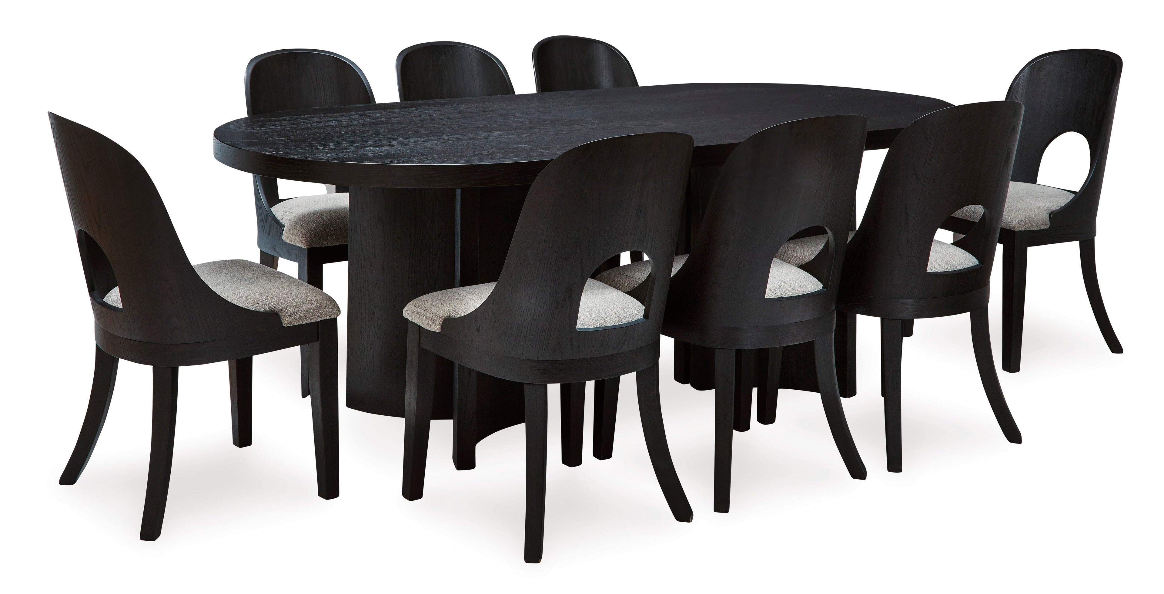 Rowanbeck Black Dining Room Set / 9pc