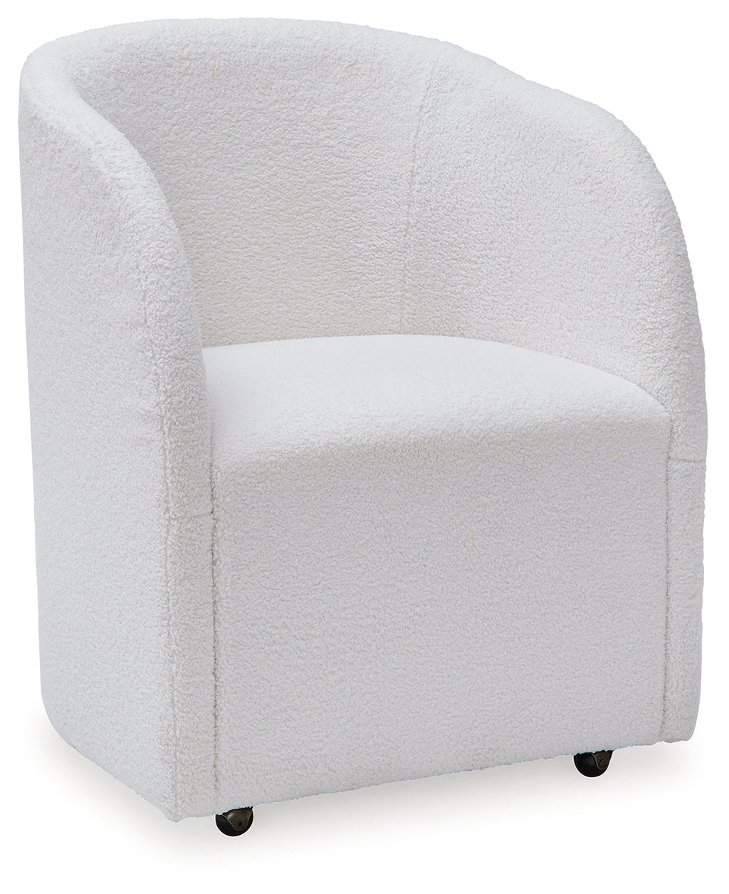 Rowanbeck Dining Room Set w/ 2 Fully Upholstered White Armchairs / 7 Pc, Black