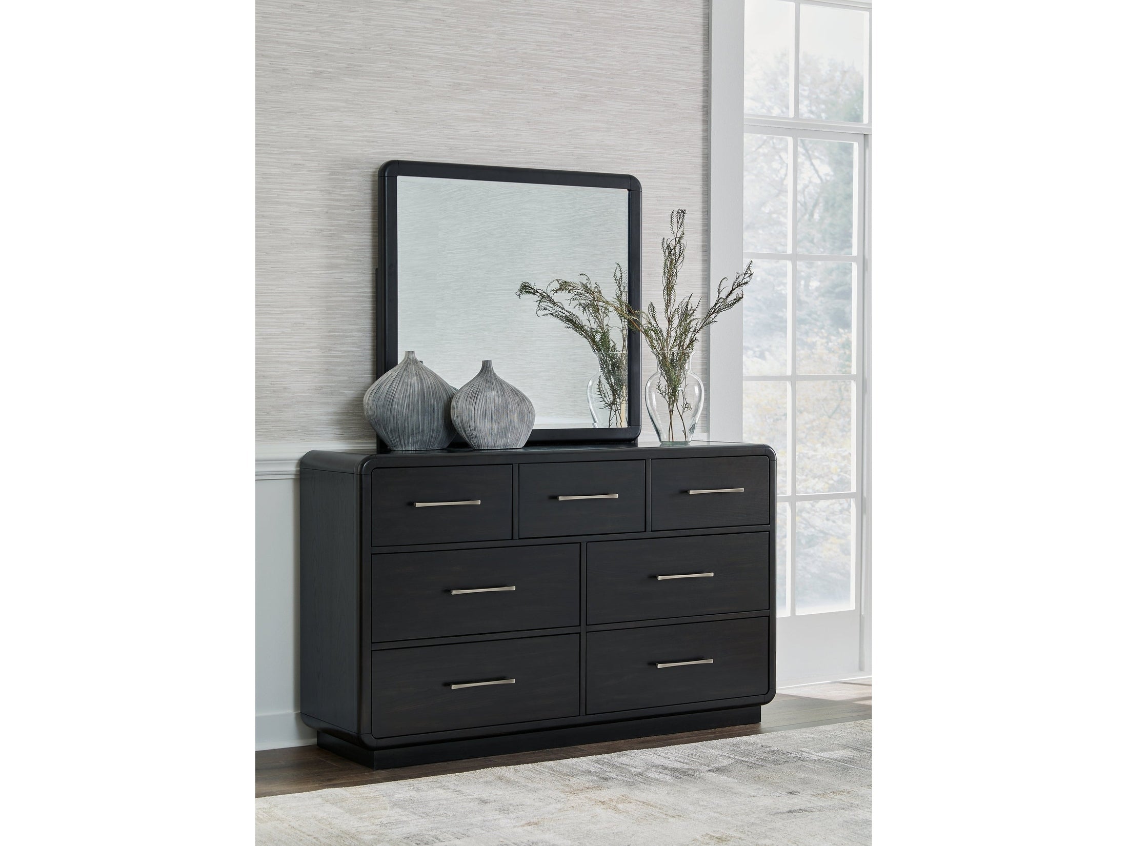 Rowanbeck Black Dresser and Mirror