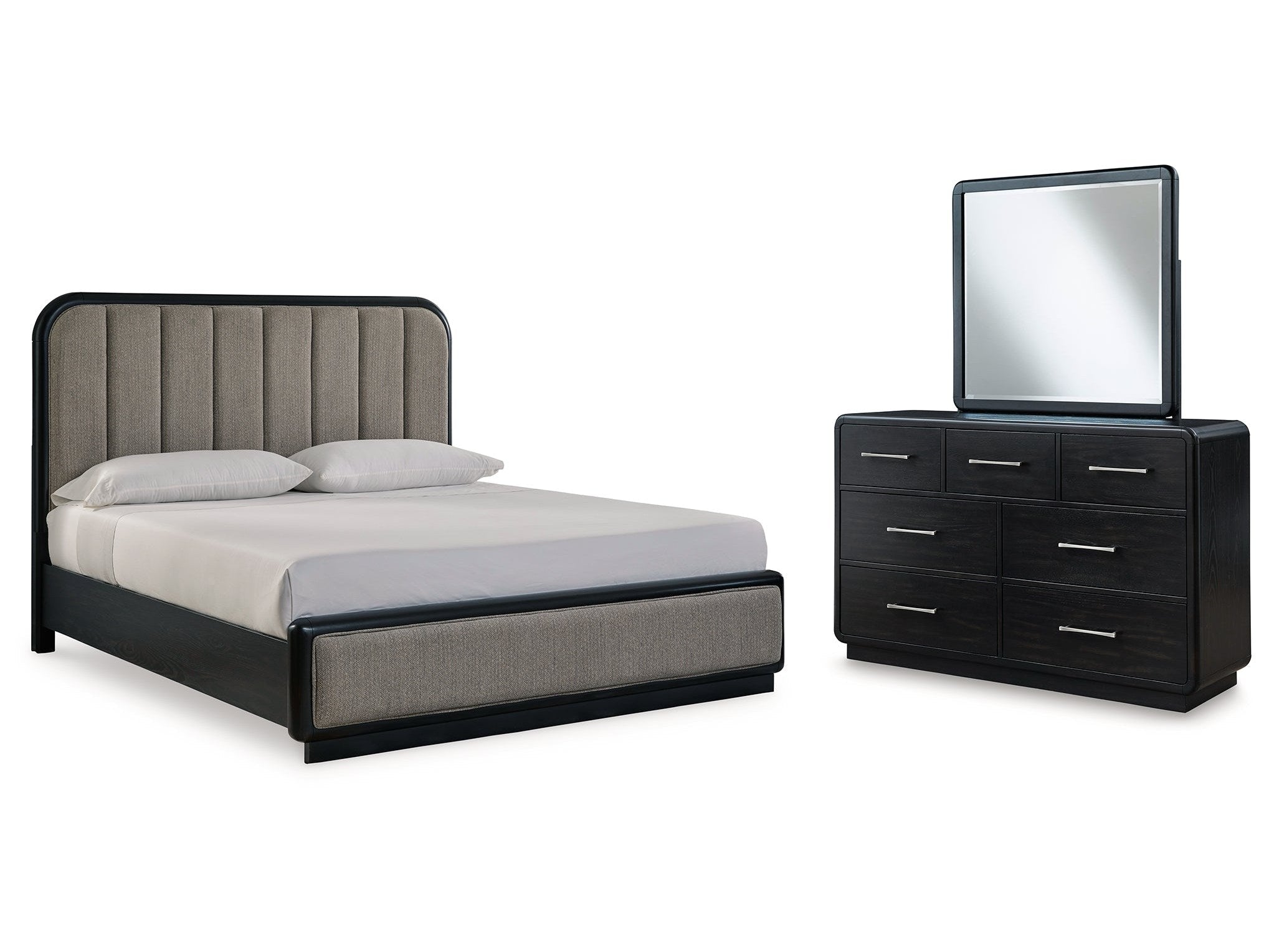 Rowanbeck California King Upholstered Panel Bedroom Set