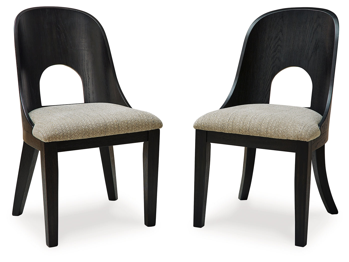 Rowanbeck Gray/Black Dining Table, 2 Arm Chairs and 4 Side Chairs