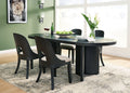 Rowanbeck Gray/Black Dining Table and 4 Chairs