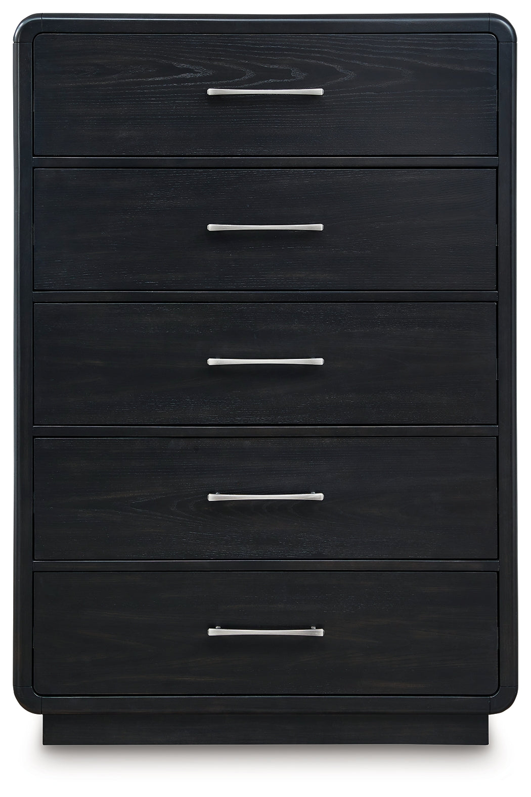 Rowanbeck /Black King Panel Bed, Dresser, Mirror, Chest and Nightstand, Gray