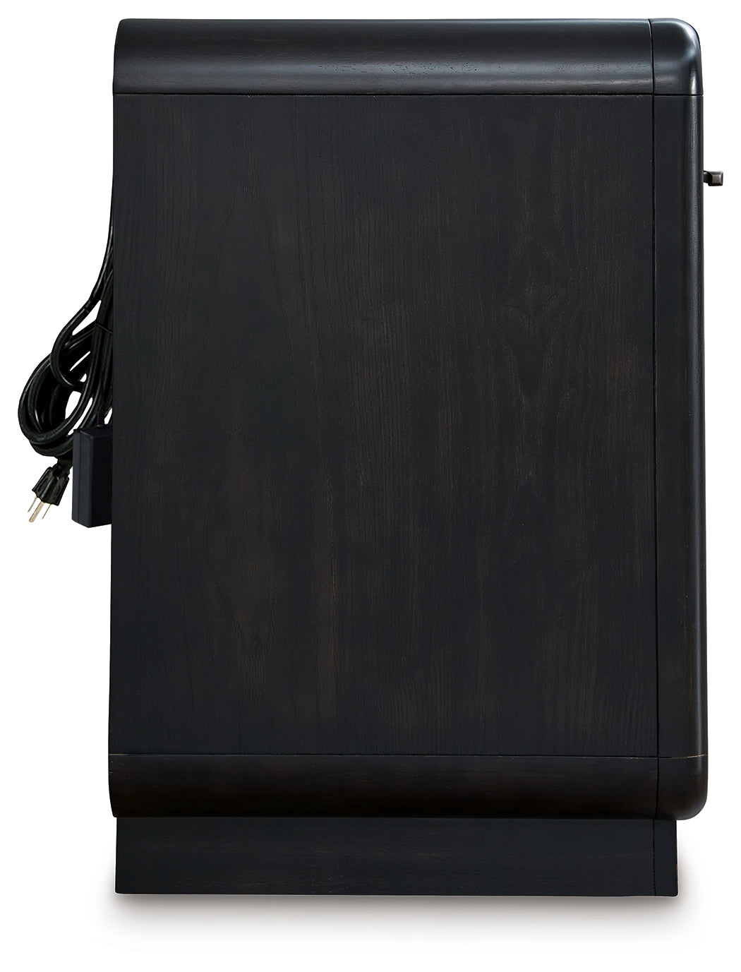 Rowanbeck /Black Queen Upholstered Panel Bed, Dresser, Mirror and Nightstand, Gray