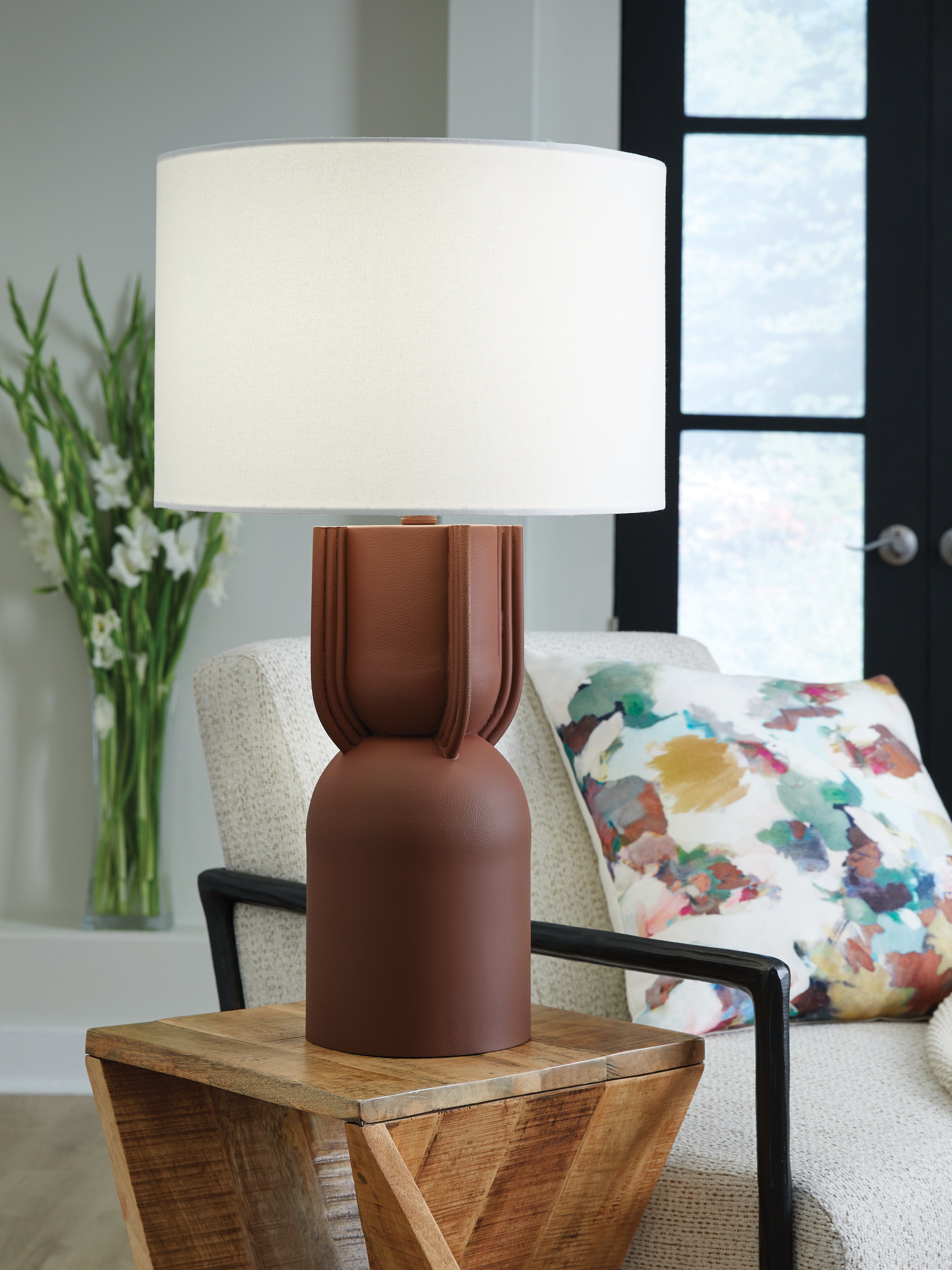 Rowandale Brick Red Table Lamp
