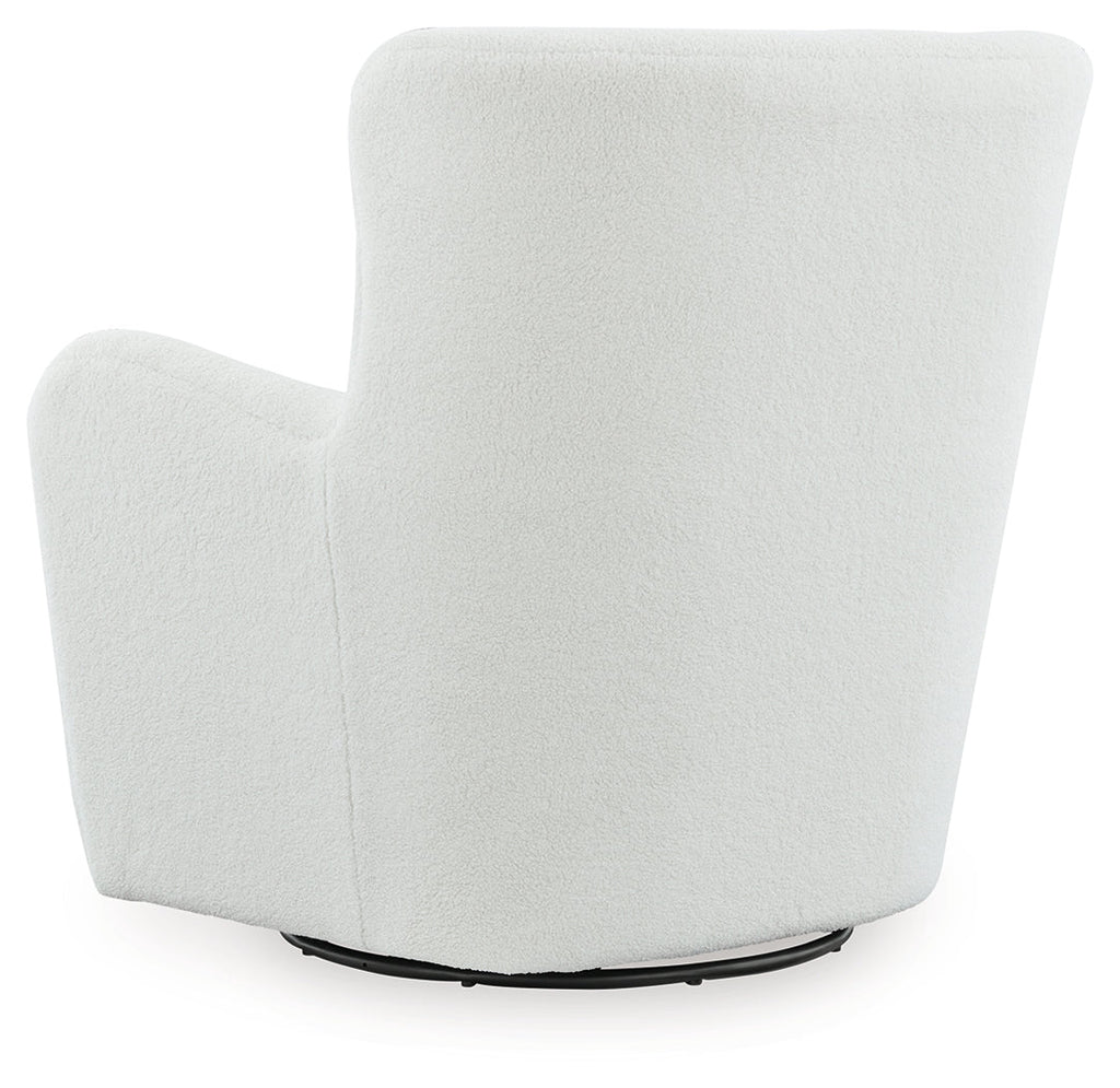 Rowenburg Cream Swivel Glider Accent Chair