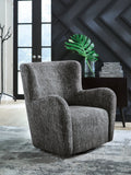 Rowenburg Heather Charcoal Swivel Glider Accent Chair