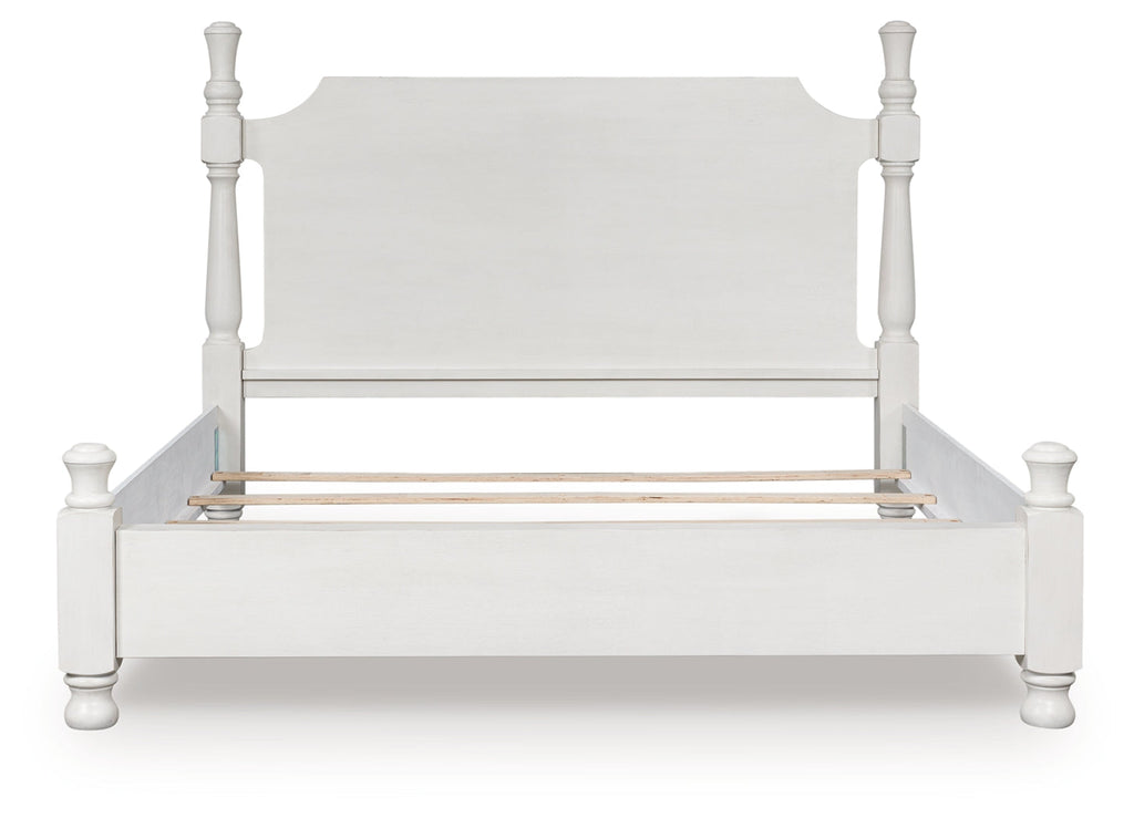 Rowlenstown Antique White California King Poster Bed
