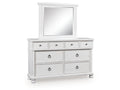 Rowlenstown Antique White Dresser and Mirror