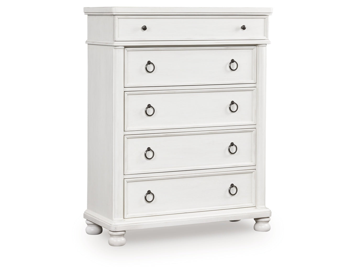 Rowlenstown Antique White Five Drawer Chest
