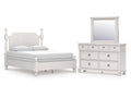 Rowlenstown Antique White Queen Poster Bed, Dresser and Mirror