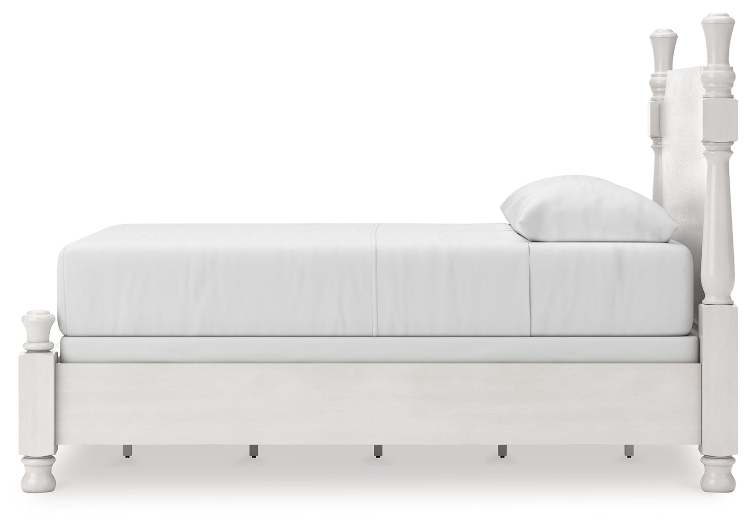 Rowlenstown Antique White Queen Poster Bed, Dresser and Mirror