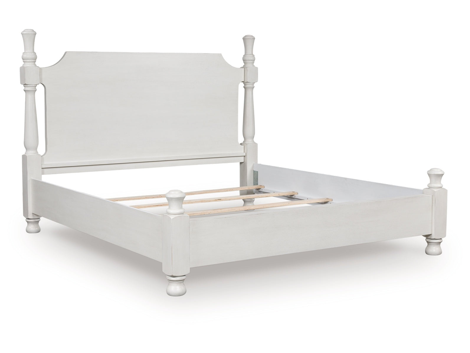 Rowlenstown Antique White Queen Poster Bed