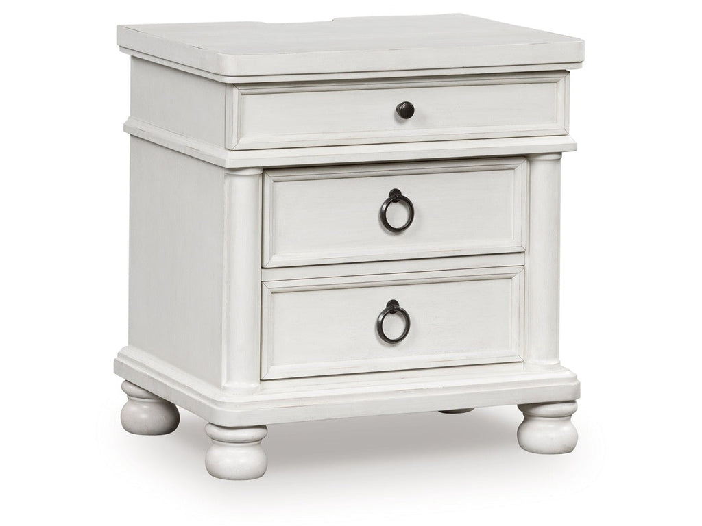 Rowlenstown Antique White Three Drawer Night Stand