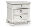 Rowlenstown Antique White Three Drawer Night Stand