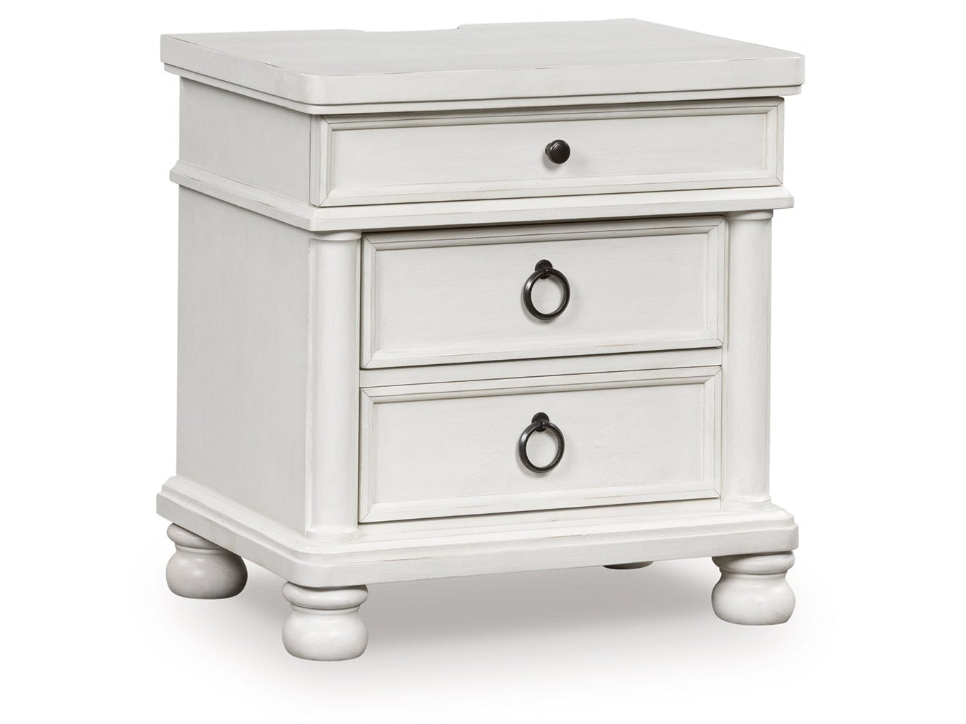 Rowlenstown Antique White Three Drawer Night Stand