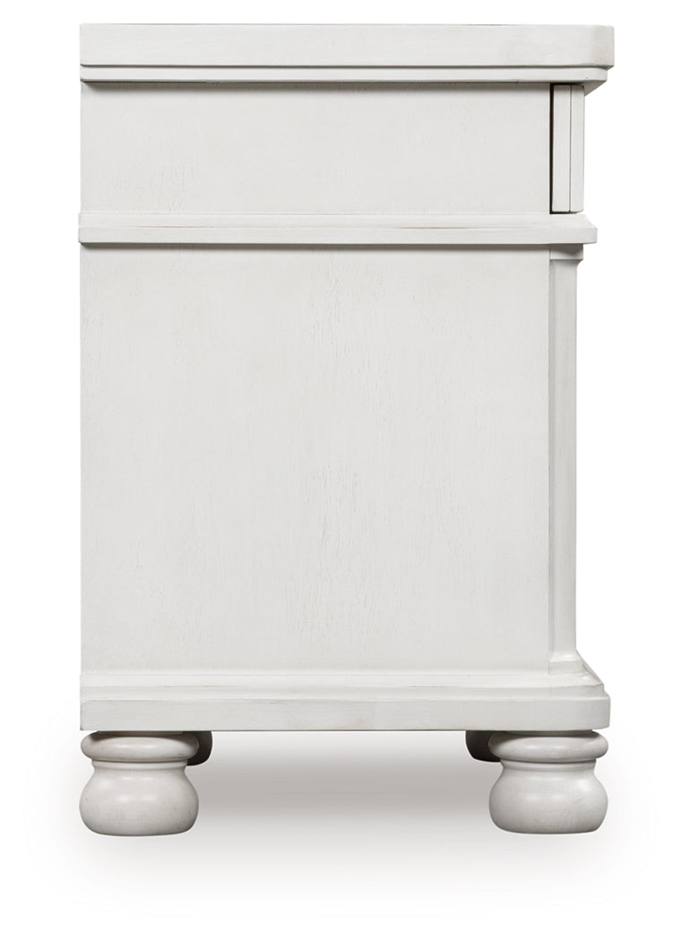 Rowlenstown Antique White Three Drawer Night Stand