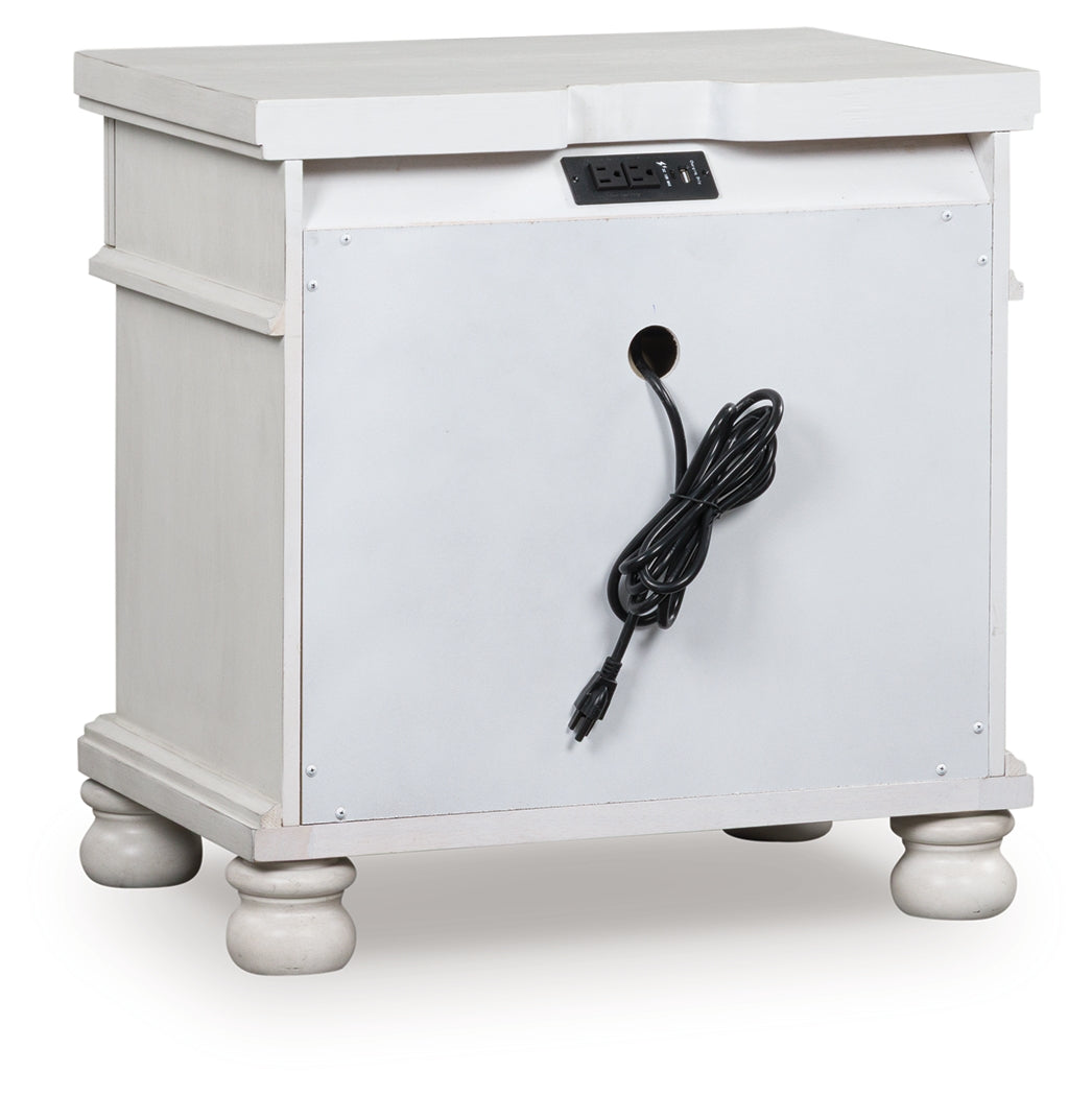 Rowlenstown Antique White Three Drawer Night Stand