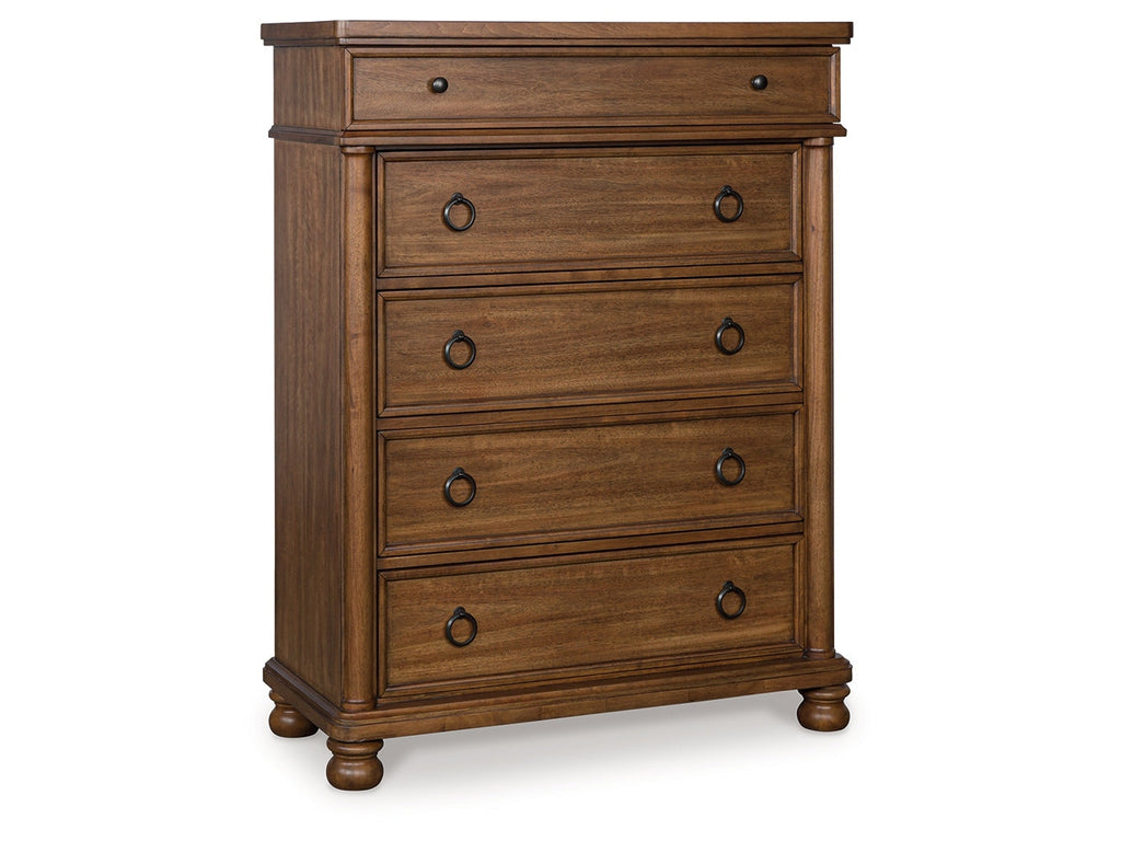 Rowlenstown Brown Five Drawer Chest