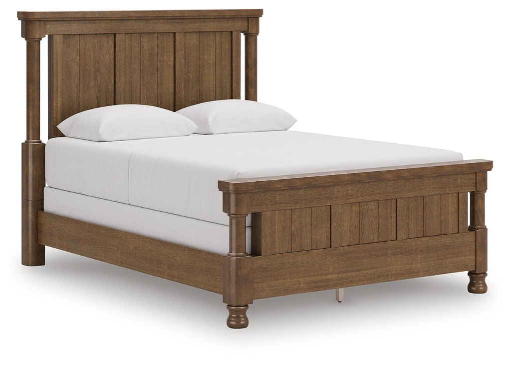 Rowlenstown Brown Queen Poster Bed, Dresser and Mirror