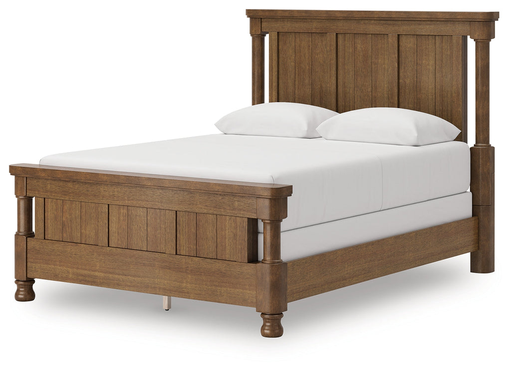 Rowlenstown Brown Queen Poster Bed, Dresser and Mirror
