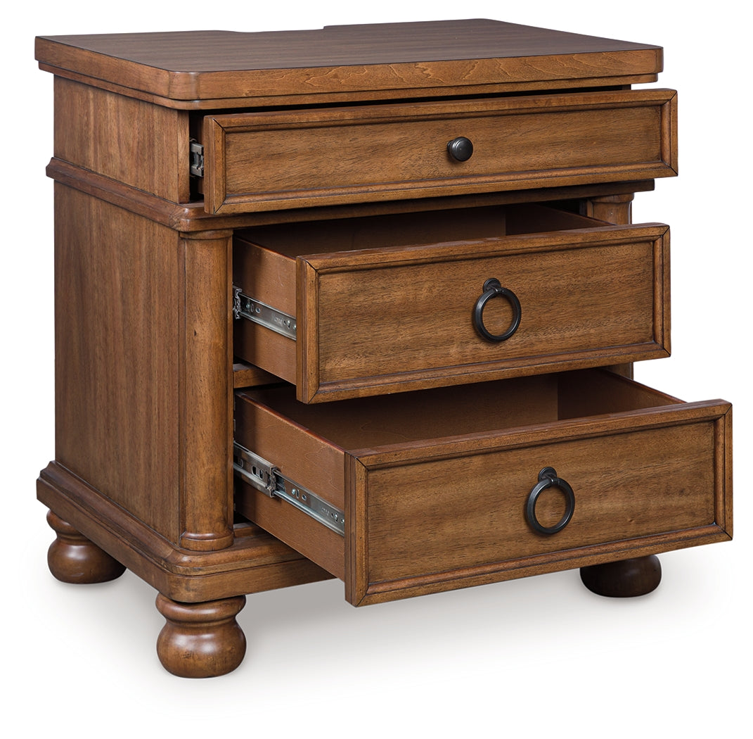 Rowlenstown Brown Three Drawer Night Stand