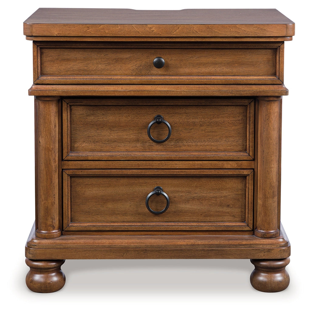 Rowlenstown Brown Three Drawer Night Stand