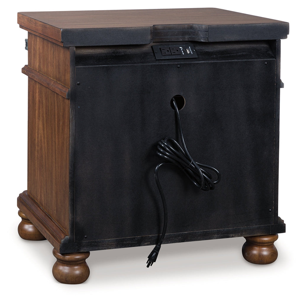 Rowlenstown Brown Three Drawer Night Stand